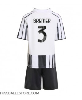 Günstige Juventus Gleison Bremer #3 Heimtrikotsatz Kinder 2025-26 Kurzarm (+ Kurze Hosen)